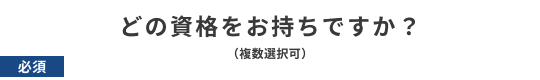 どの資格をお探しですか？（複数選択できます）※必須